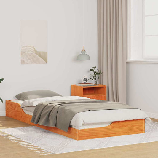 Struttura del letto Marrone cerato 100 x 220 cm Pino massello | homemem39