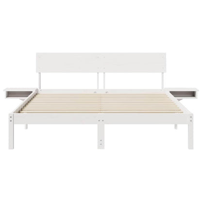 Struttura del letto Bianco 160 x 200 cm Pino massello | homemem39