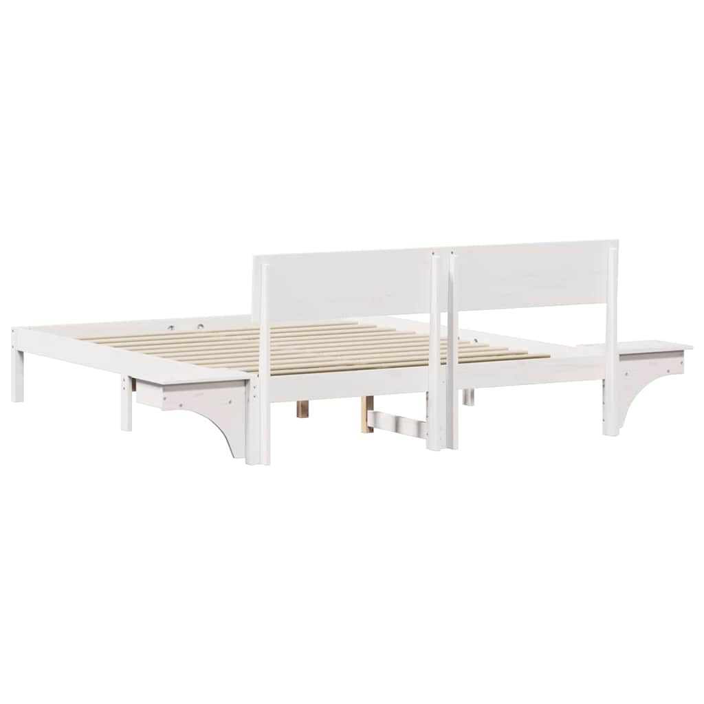 Struttura del letto Bianco 150 x 200 cm Pino massello | homemem39