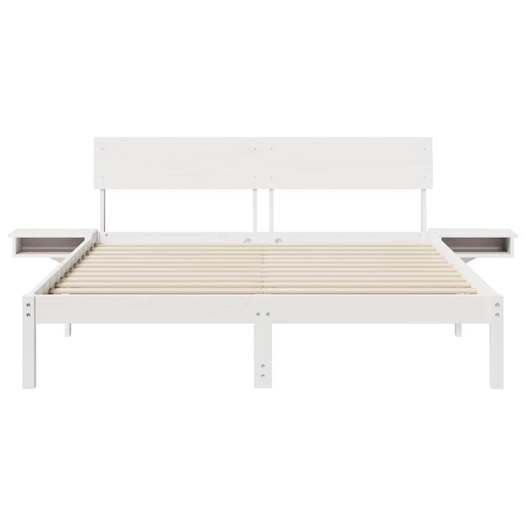 Struttura del letto Bianco 150 x 200 cm Pino massello | homemem39