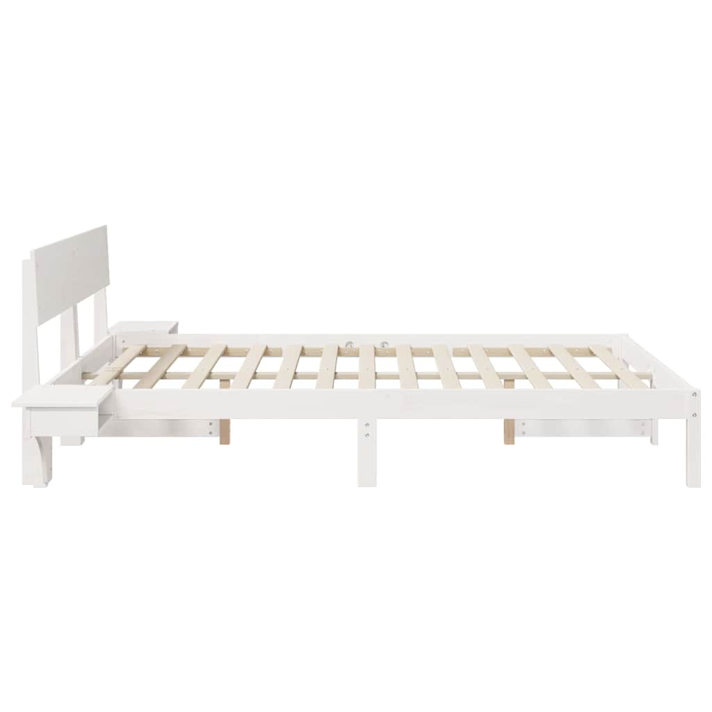 Struttura del letto Bianco 150 x 200 cm Pino massello | homemem39