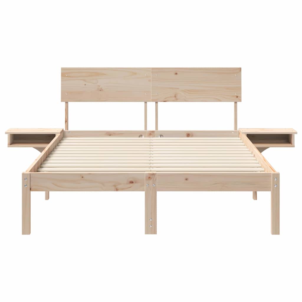 Struttura del letto Marrone 140 x 190 cm Pino massello