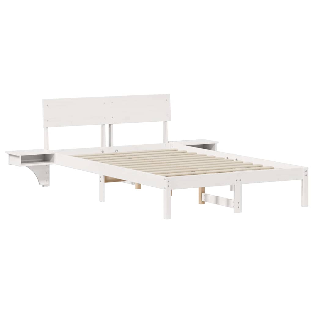 Struttura del letto Bianco 135 x 190 cm Pino massello | homemem39