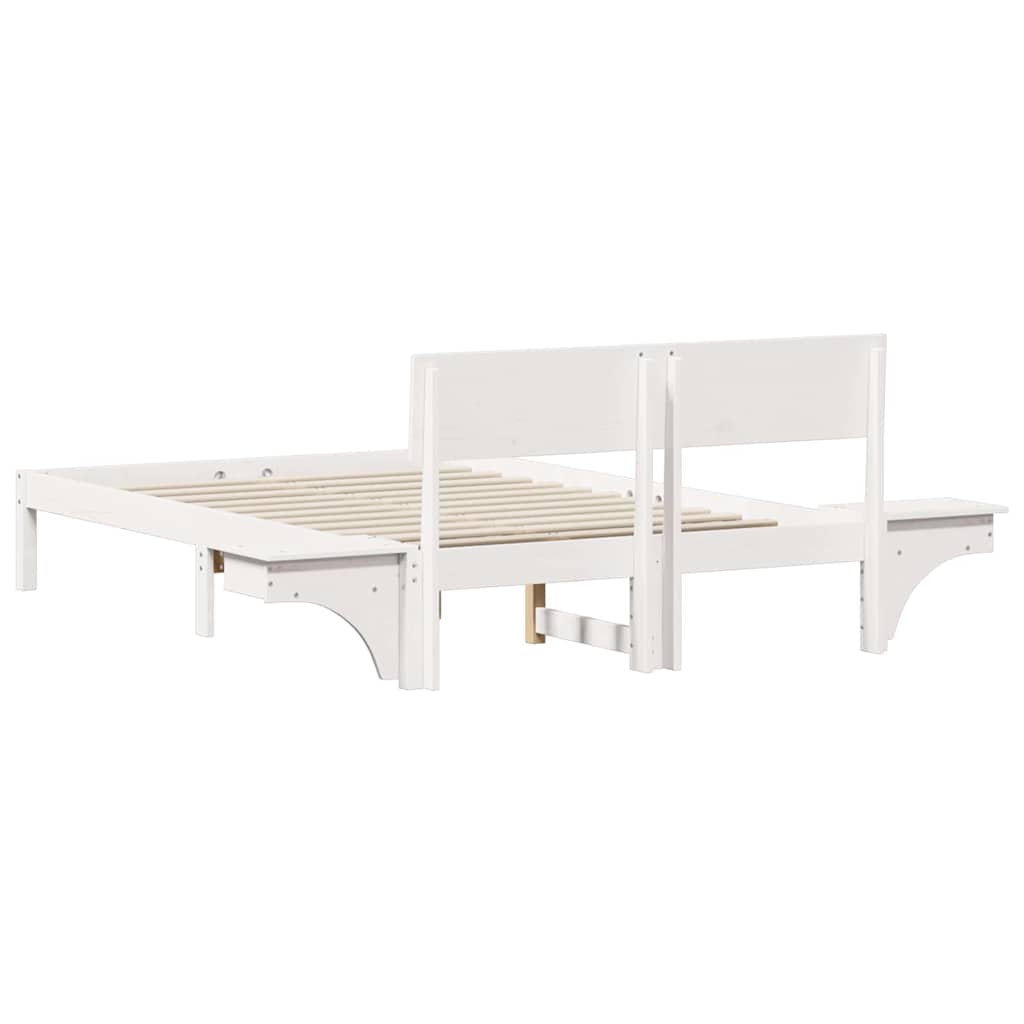 Struttura del letto Bianco 135 x 190 cm Pino massello