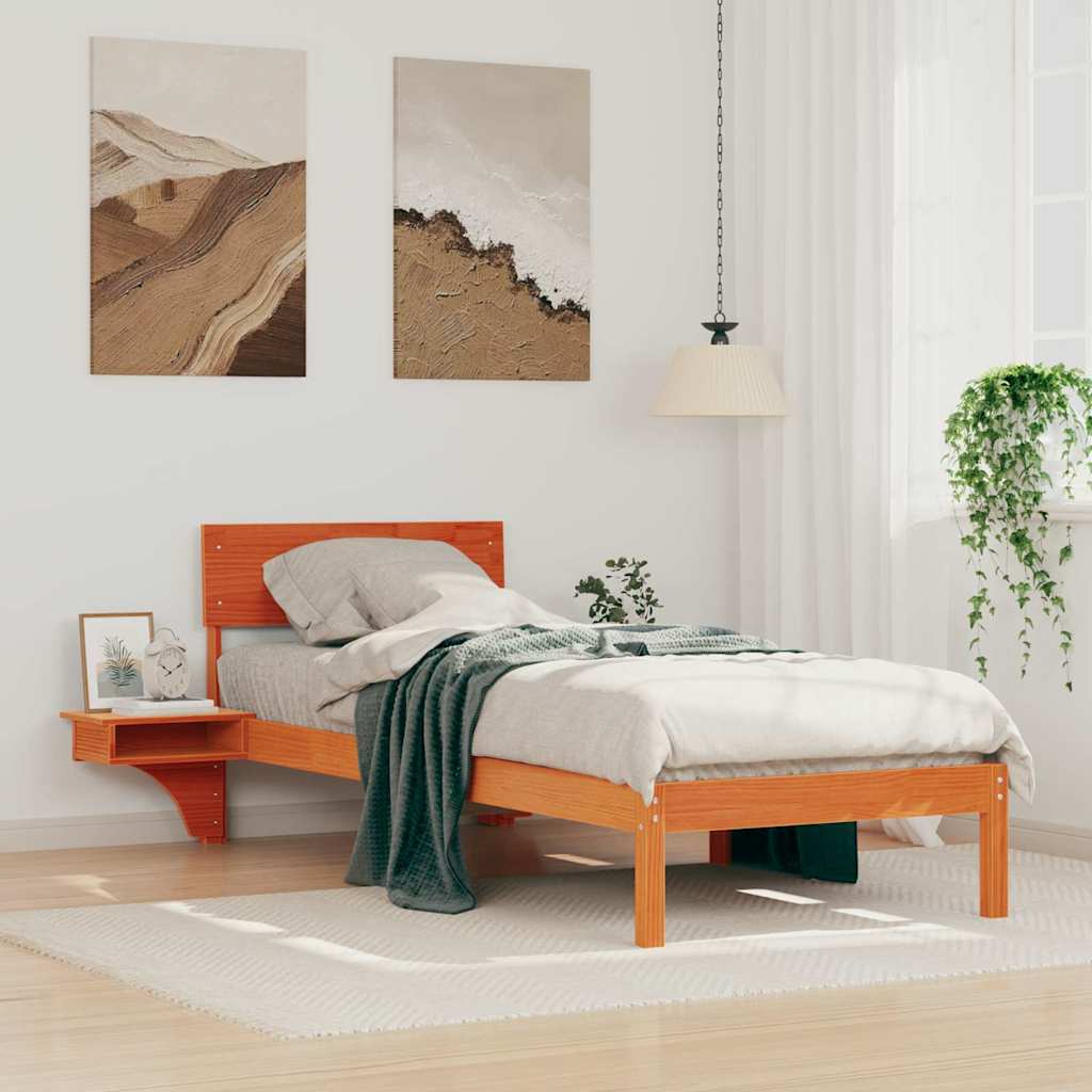 Struttura del letto Marrone cerato 75 x 190 cm Pino massello | homemem39