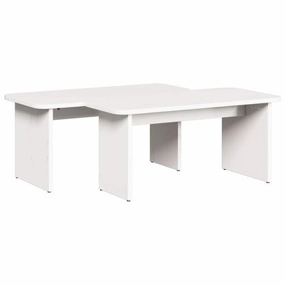 Tavolino da salotto 2 pcs Bianco Legno di pino massello