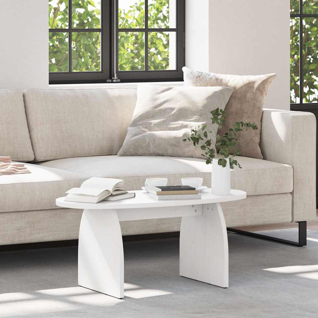Tavolino da salotto Bianco 80 x 40 x 35 cm Pino massello | homemem39