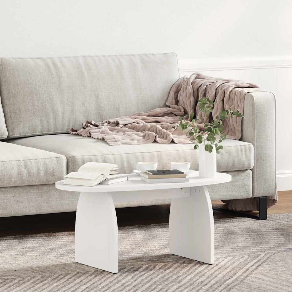 Tavolino da salotto Bianco 80 x 40 x 35 cm Pino massello | homemem39