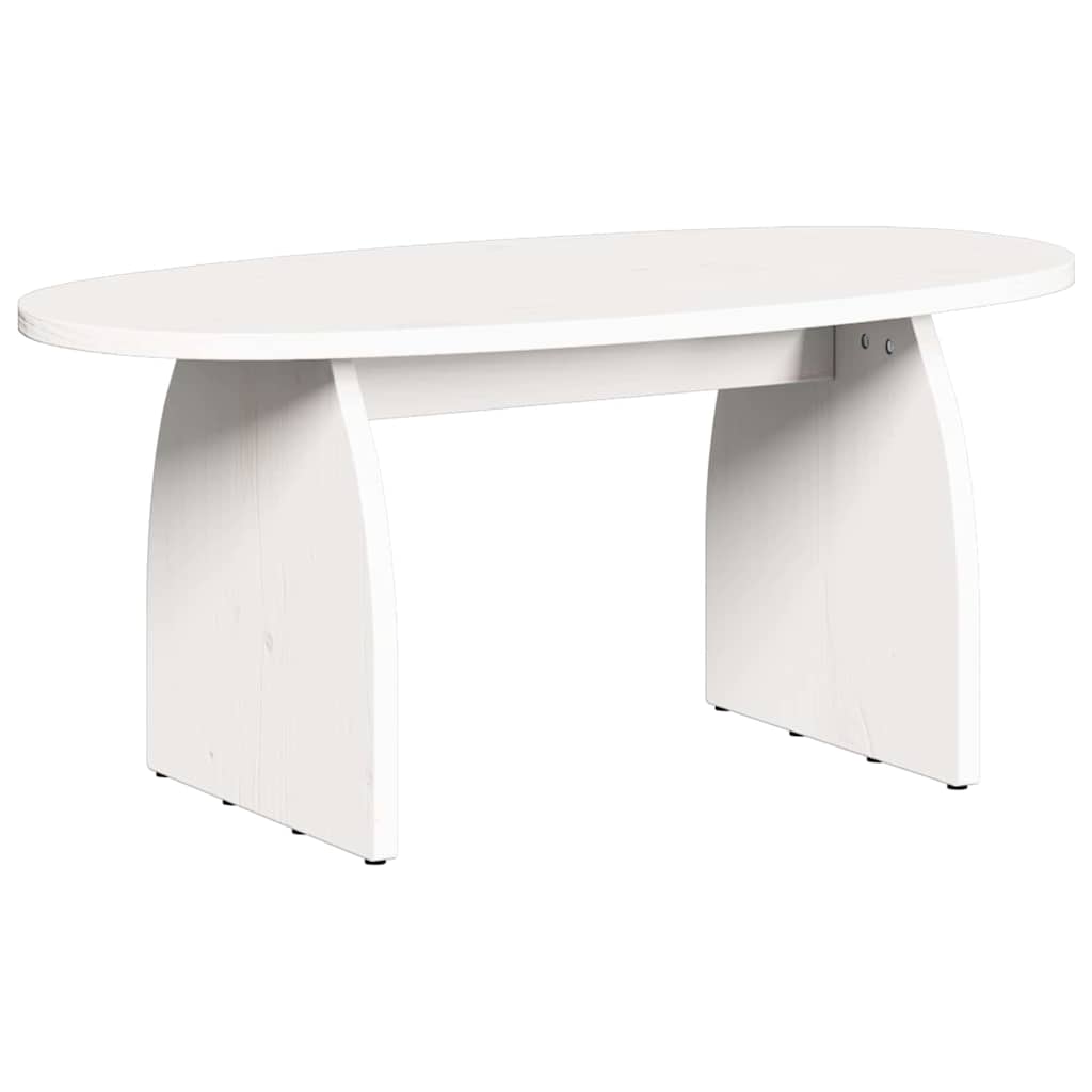 Tavolino da salotto Bianco 80 x 40 x 35 cm Pino massello