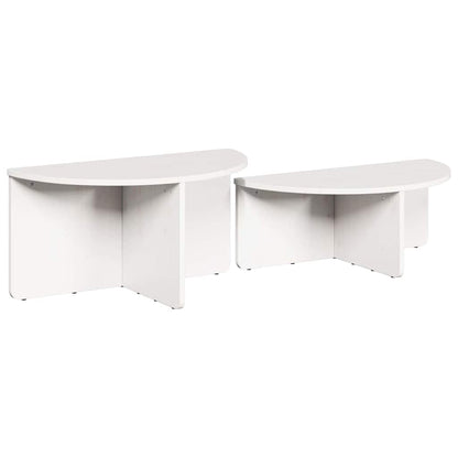 Tavolino da salotto 2 pcs Bianco Legno di pino massello