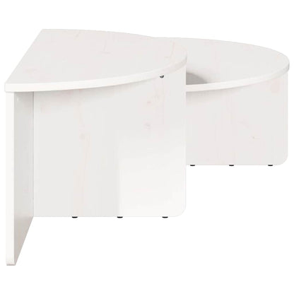 Tavolino da salotto 2 pcs Bianco Legno di pino massello