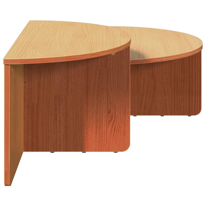 Tavolino da salotto 2 pcs Marrone cerato Legno di pino massello | homemem39