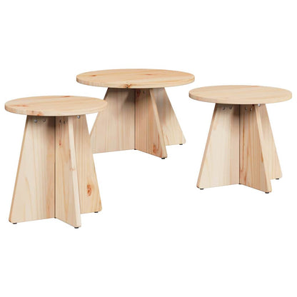 Tavolino da salotto 3 pcs Naturale