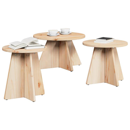 Tavolino da salotto 3 pcs Naturale