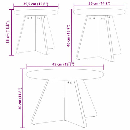 Tavolino da salotto 3 pcs Naturale