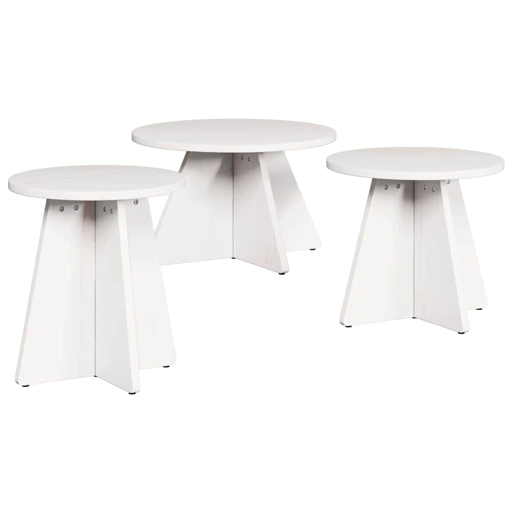 Tavolino da salotto 3 pcs Bianco