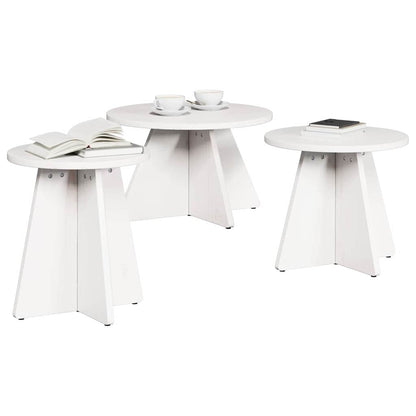 Tavolino da salotto 3 pcs Bianco