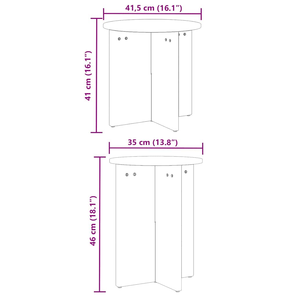 Tavolino da salotto 2 pcs Bianco