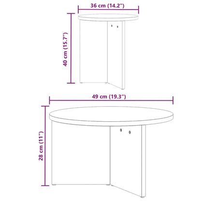 Tavolino da salotto 2 pcs Bianco Legno massello di pino