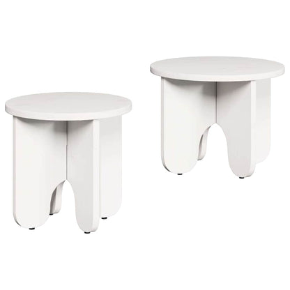 Tavolino da salotto 2 pcs Bianco Legno massello di pino
