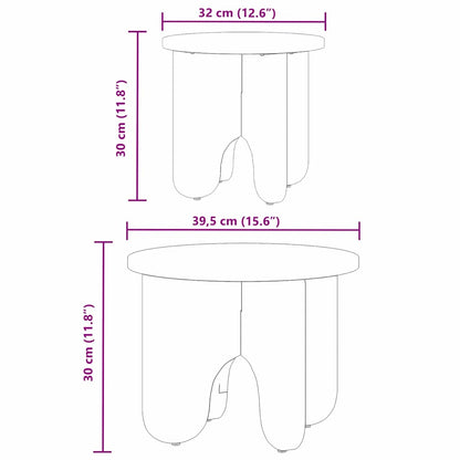 Tavolino da salotto 2 pcs Bianco Legno massello di pino | homemem39