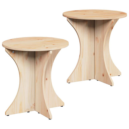 Tavolino da salotto 2 pcs Naturale Legno di pino massello