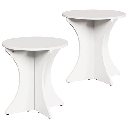 Tavolino da salotto 2 pcs Bianco Legno di pino massello
