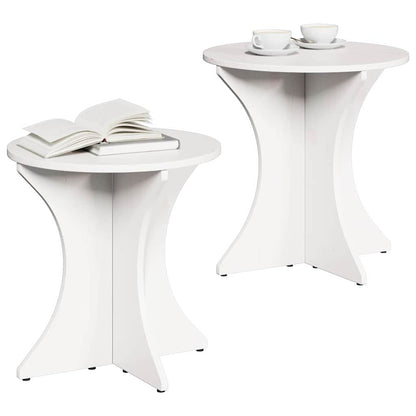 Tavolino da salotto 2 pcs Bianco Legno di pino massello