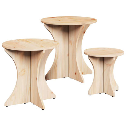 Tavolino da salotto 3 pcs Naturale