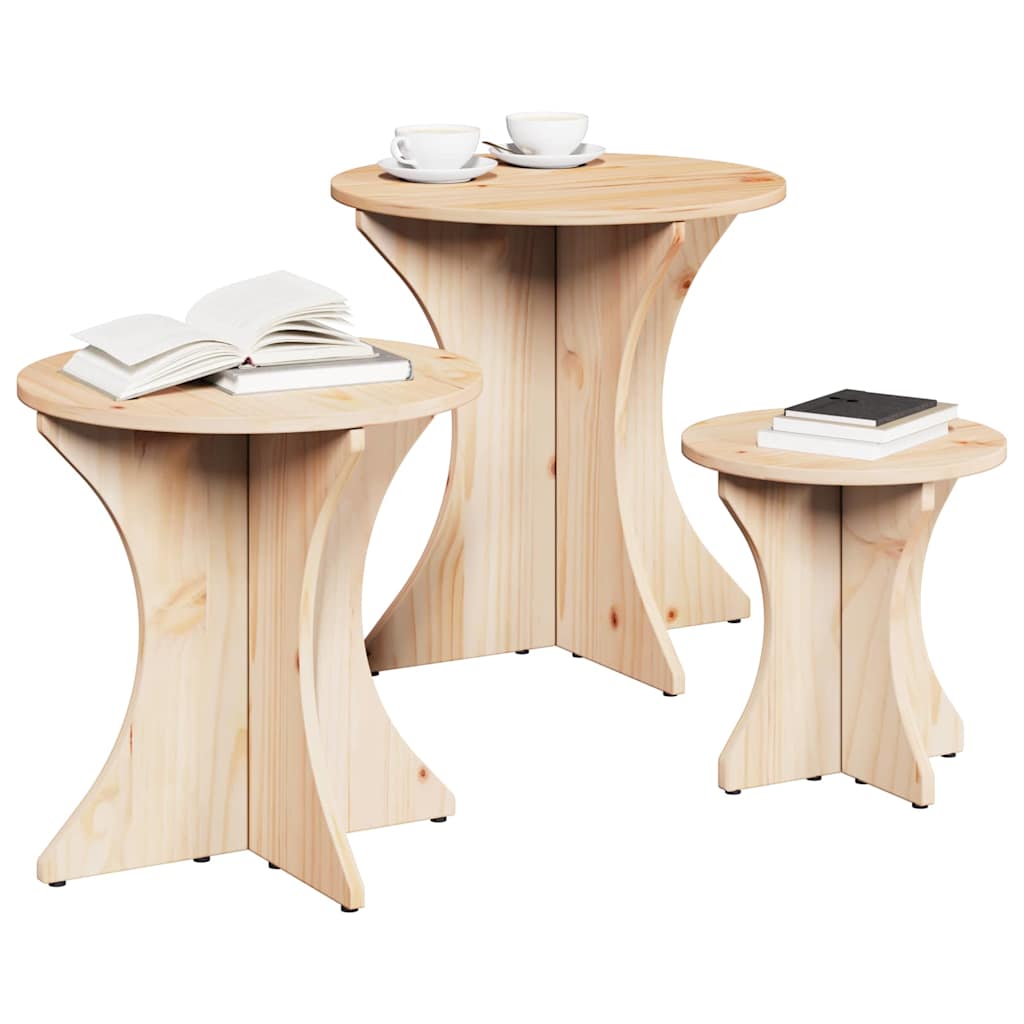 Tavolino da salotto 3 pcs Naturale