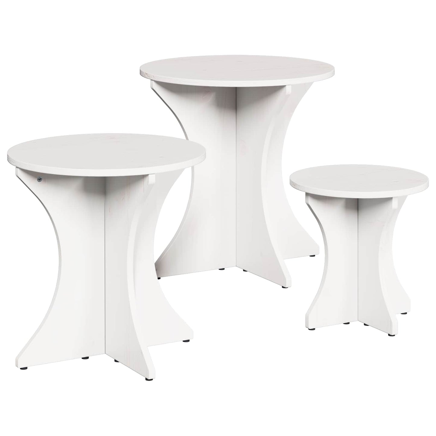 Tavolino da salotto 3 pcs Bianco