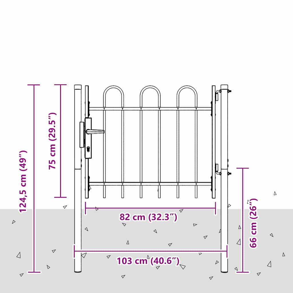 Cancello per recinzione con blocco Grigio 103 x 250 cm