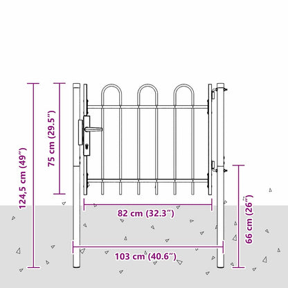 Cancello per recinzione con blocco Grigio 103 x 250 cm