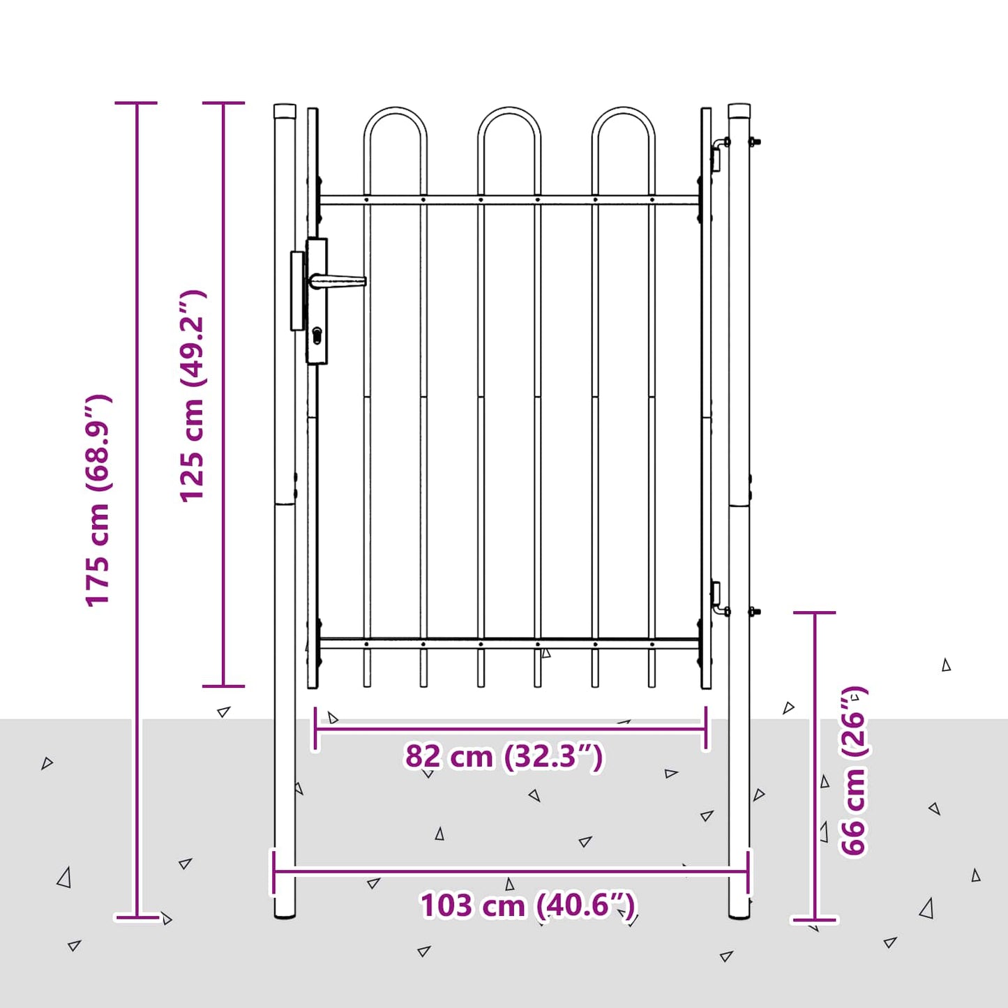 Cancello per recinzione BOXTEL 103 x 175 cm | homemem39