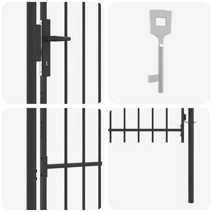 Cancello per recinzione con blocco Grigio 103 x 200 cm