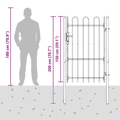Cancello per recinzione con blocco Grigio 103 x 200 cm