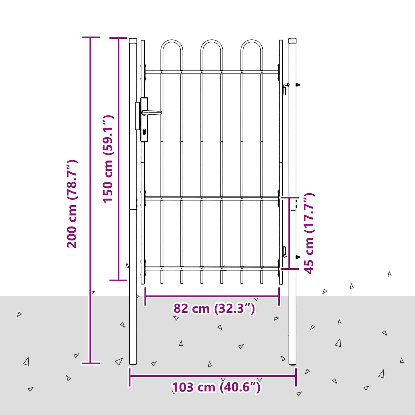 Cancello per recinzione BOXTEL 103 x 200 cm | homemem39