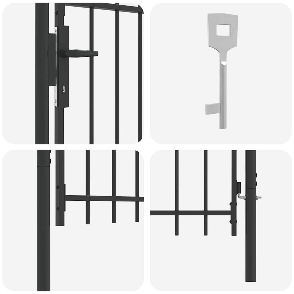 Cancello per recinzione con blocco Grigio 103 x 150 cm