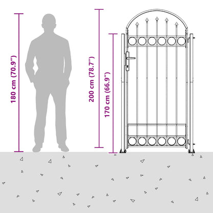 Palo della recinzione Grigio 200 x 88 x 14 cm Acciaio