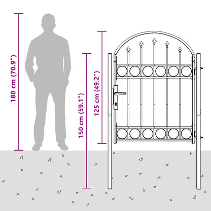 Cancello per recinzione con blocco Grigio 100 x 125 cm
