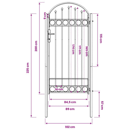 Cancello per recinzione ASSEN 100 x 195 cm | homemem39