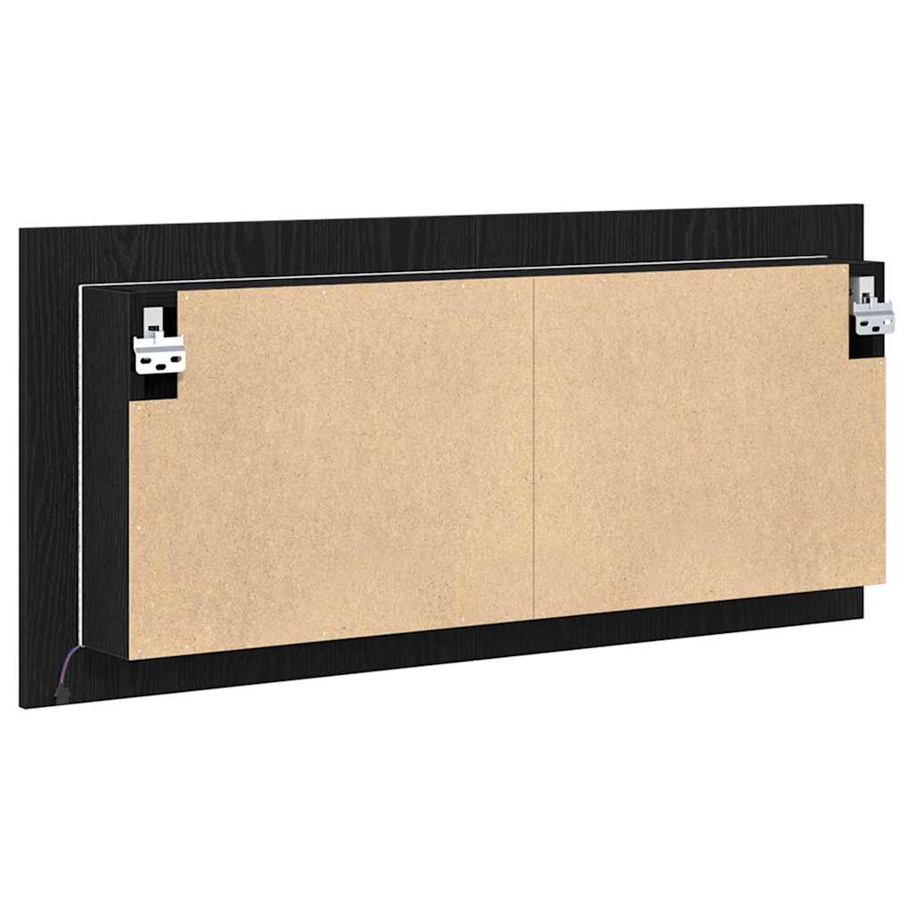 Armadio Specchio LED Rovere Nero 100 x 12 x 45 cm | homemem39