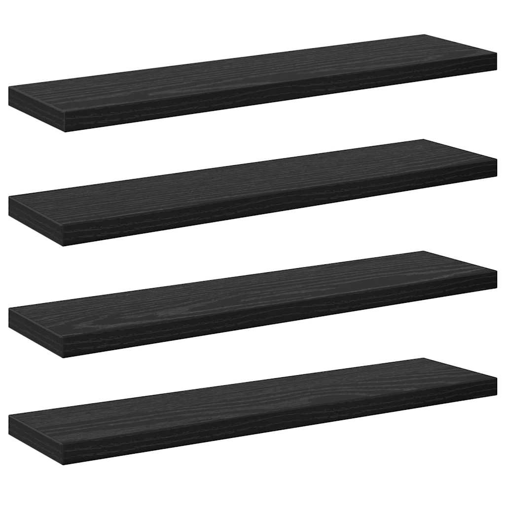 Scaffale 4 pcs Nero 40 x 10 x 1,5 cm Legno multistrato