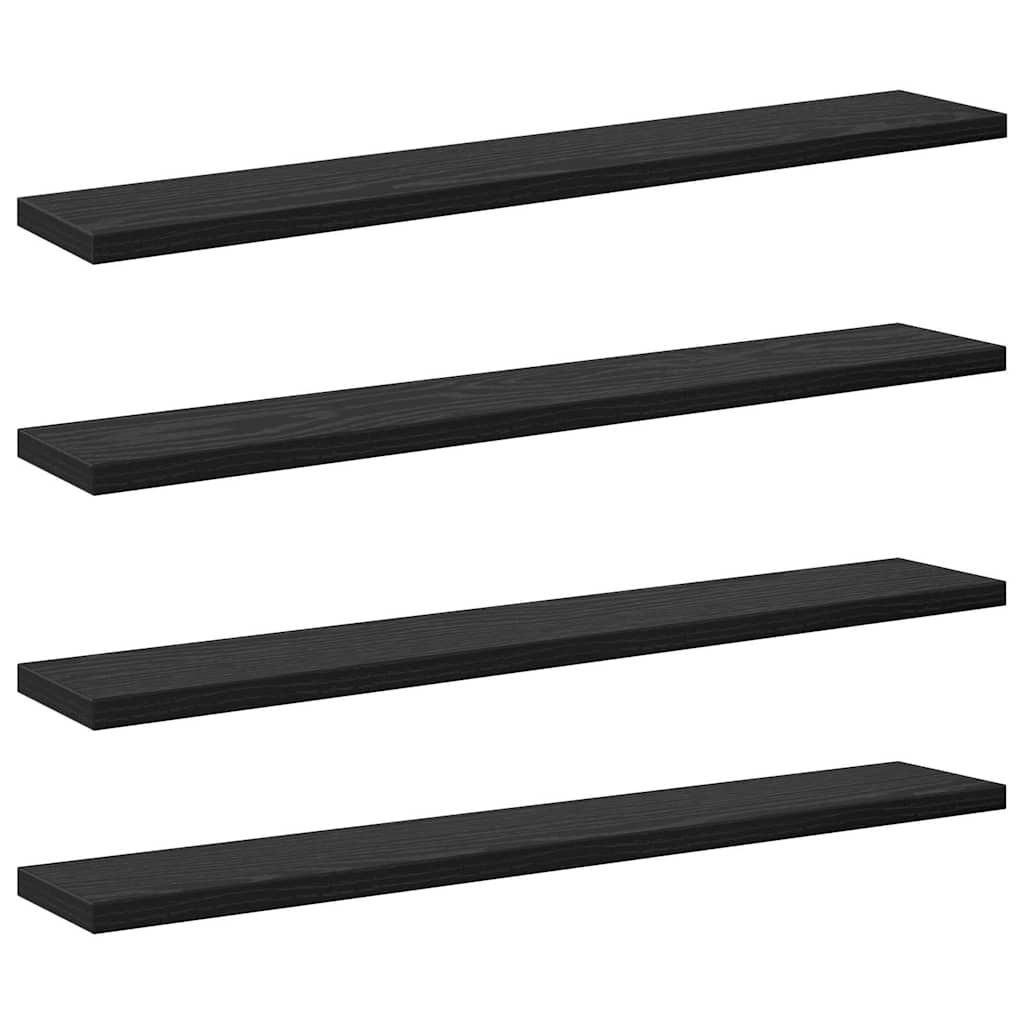 Scaffale 4 pcs Nero 60 x 10 x 1,5 cm Legno multistrato