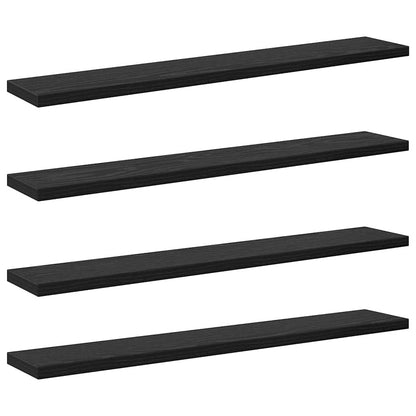 Scaffale 4 pcs Nero 60 x 10 x 1,5 cm Legno multistrato