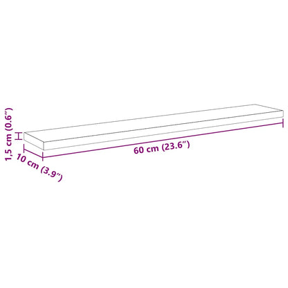 Scaffale 4 pcs Nero 60 x 10 x 1,5 cm Legno multistrato