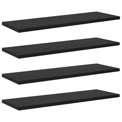 Scaffale 4 pcs Nero 60 x 20 x 1,5 cm Legno multistrato