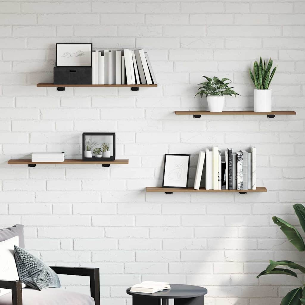 Scaffale 3 livelli 4 pcs 80 x 20 x 1,5 cm Legno multistrato | homemem39