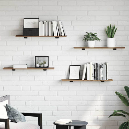 Scaffale 3 livelli 4 pcs 80 x 20 x 1,5 cm Legno multistrato | homemem39