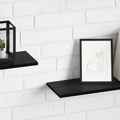 Scaffale 4 pcs Nero 80 x 20 x 1,5 cm Legno multistrato | homemem39